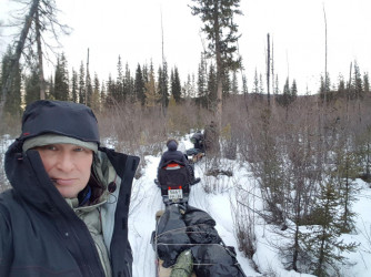 Baikal-Lena Nature Reserve. Senior Researcher Y.V. Gensiorovsky at joint field works with the reserve’s staff